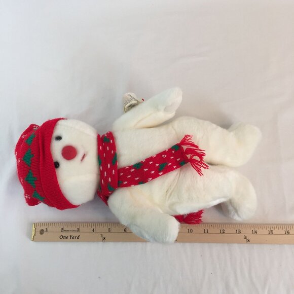 Ty Beanie Buddy Snowboy Plush 14" Snowman Christmas Red Hat Scarf Vintage 1999 - Picture 9 of 9